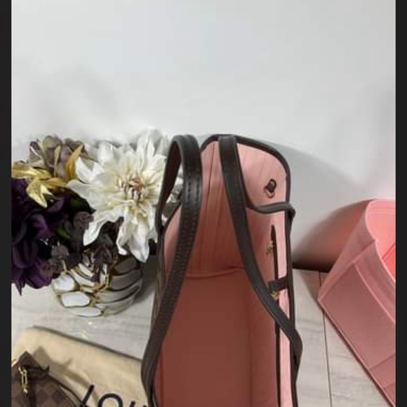 Pristine condition microchipped Louis Vuitton Neverfull MM Damier Ebene Rose - Picture 4 of 14